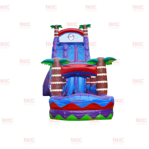 27' Tropical Dual Lane Slide with Slip and Slide
